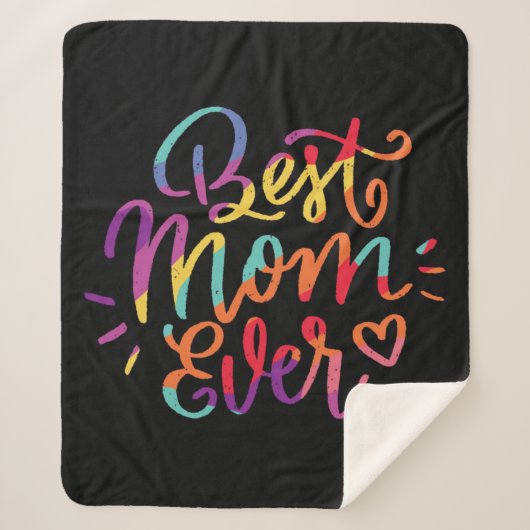 Beste Mama je farbenfroh Sherpadecke (Vorderseite)