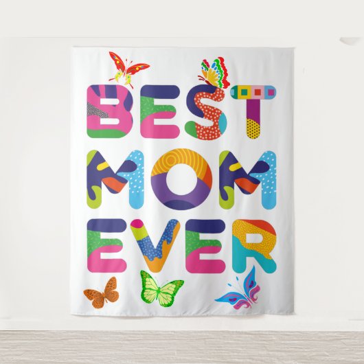 Beste Mama je farbenfroh Wandteppich (Vorderseite)