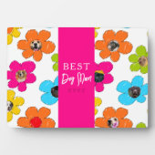 Beste Mama je farbenfrohe Blume FotoCollage Fotoplatte (Vorderseite)