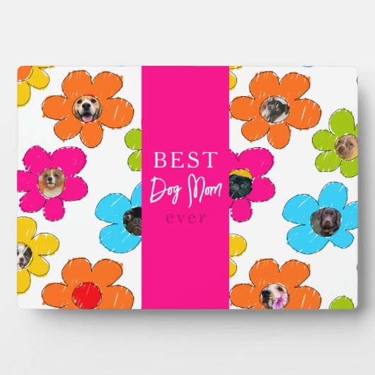 Beste Mama je farbenfrohe Blume FotoCollage Fotoplatte (Vorderseite)