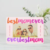 Beste Mama je farbenfrohe Pinselschrift Modernes F Karte (Stehend Vorderseite)