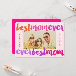 Beste Mama je farbenfrohe Pinselschrift Modernes F Karte
