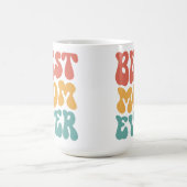Beste Mama je farbenfrohe Retro Typografie Kaffeetasse (Mittel)