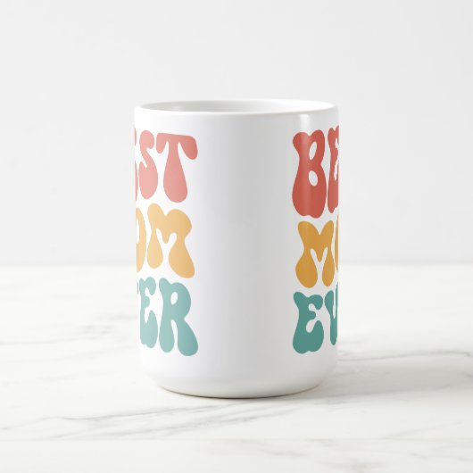 Beste Mama je farbenfrohe Retro Typografie Kaffeetasse (Mittel)