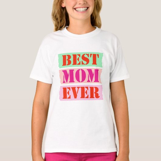 Beste Mama je farbenfrohe Typografie T-Shirt (Vorderseite)