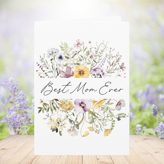 Beste Mama je farbenfrohe Wildblume Mütter Tag Karte