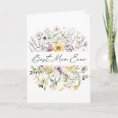 Beste Mama je farbenfrohe Wildblume Mütter Tag Karte (Vorderseite)