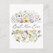 Beste Mama je farbenfrohe Wildblume Mütter Tag Postkarte (Vorderseite)