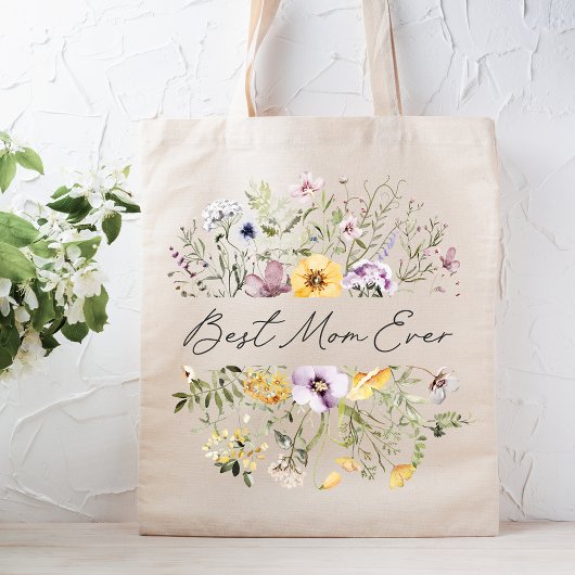 Beste Mama je farbenfrohe Wildblume Mütter Tag Tragetasche