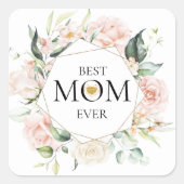 Beste Mama je farbenfroher Blumenstrauß Quadratischer Aufkleber (Vorderseite)