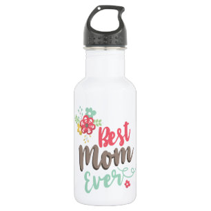 Beste Mama je Floral Edelstahlflasche
