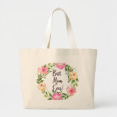 Beste Mama je Floral! Jumbo Stoffbeutel (Vorne)