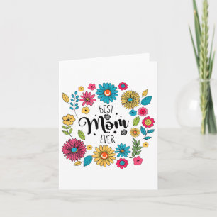 Beste Mama je Floral Mütter Tag Mama Oma Frauen Karte