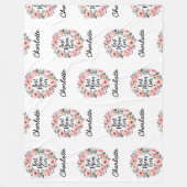 Beste Mama je | Floral Wreath | Niedlicher Muttert Fleecedecke (Vorderseite)