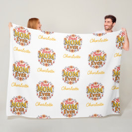 Beste Mama je | Floral Wreath | Niedlicher Muttert Fleecedecke