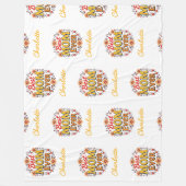 Beste Mama je | Floral Wreath | Niedlicher Muttert Fleecedecke (Vorderseite)