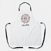 Beste Mama je | Floral Wreath | Niedlicher Muttert Schürze (Vorderseite)