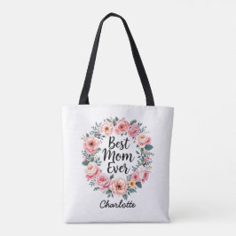 Beste Mama je | Floral Wreath | Niedlicher Muttert Tasche