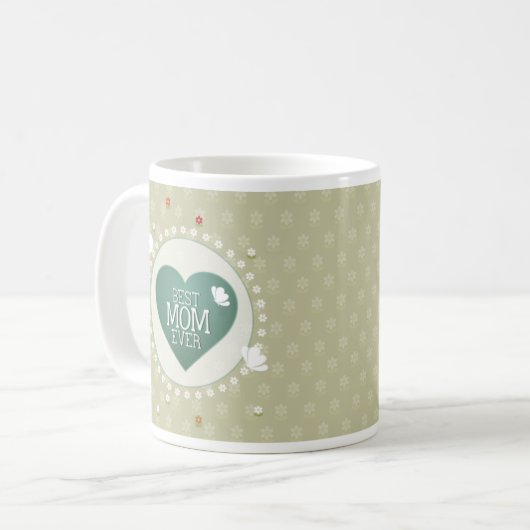 Beste Mama je florale Tasse (Vorderseite Links)