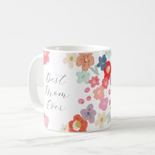 Beste Mama je florale Tasse (Vorderseite Links)