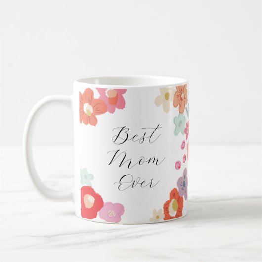 Beste Mama je florale Tasse (Links)