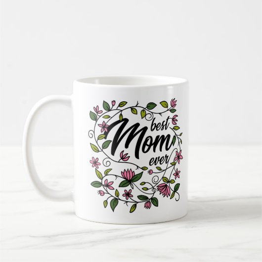 Beste Mama je florale Tasse (Links)