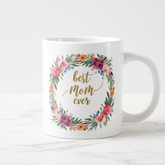 Beste Mama je florale Tasse (Rechts)