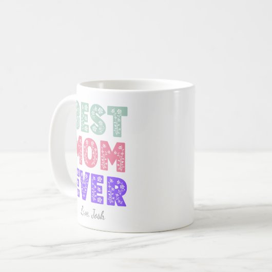 Beste Mama je florale Tasse (Vorderseite Links)