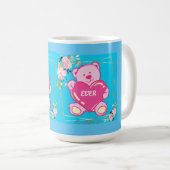 Beste Mama je Florida Pink Teddy Bär Blau Kaffeetasse (VorderseiteRechts)