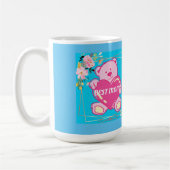 Beste Mama je Florida Pink Teddy Bär Blau Kaffeetasse (Links)
