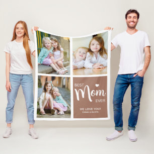Beste Mama je Foto Collage Brown Fleecedecke
