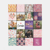 Beste Mama je Foto Collage Chic Moderne Muster Fleecedecke (Vorderseite)