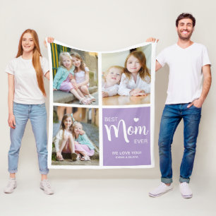 Beste Mama je Foto Collage Lila Fleecedecke