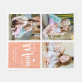 Beste Mama je Foto Collage Peach Fleecedecke (Vorderseite (Horizontal))