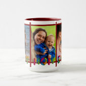 Beste Mama je Foto Collage Personalisiert Burgund Tasse (Zentrum)