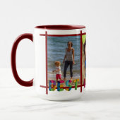 Beste Mama je Foto Collage Personalisiert Burgund Tasse (Links)