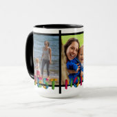 Beste Mama je Foto Collage Personalisiert Schwarz Tasse (Vorderseite Links)