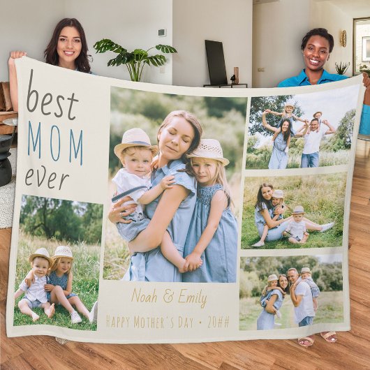 Beste Mama je Foto Collage Personalisiert Stone Fleecedecke