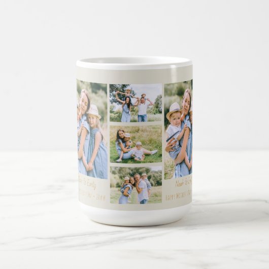 Beste Mama je Foto Collage Personalisiert Stone Kaffeetasse (Mittel)