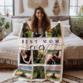 Beste Mama je Foto Collage Script Fleece Blankon