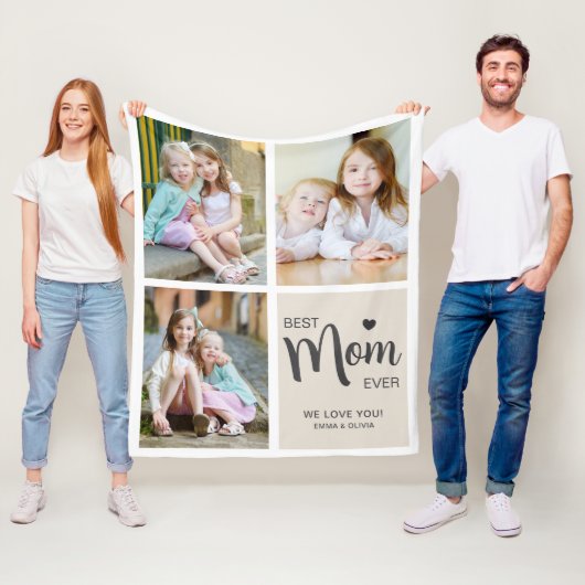 Beste Mama je Foto Collage Tan Fleecedecke (Beispiel)