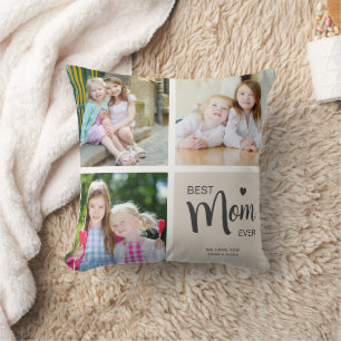 Beste Mama je Foto Collage Tan Kissen