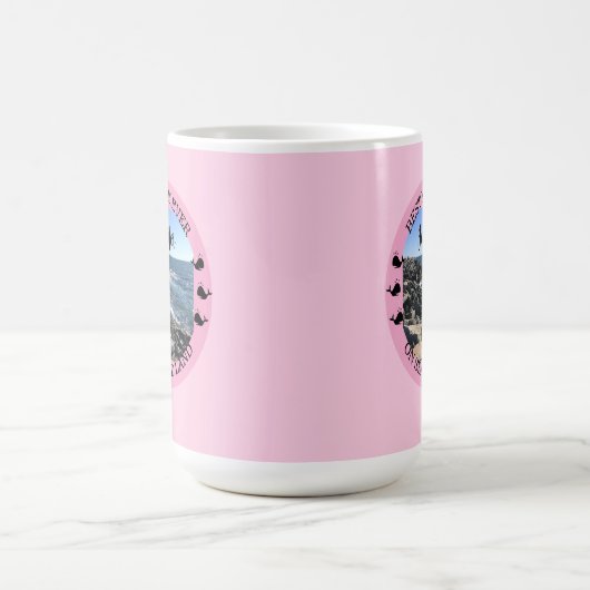 Beste Mama je Foto des Atlantischen Ozeans Rosa Kaffeetasse (Mittel)