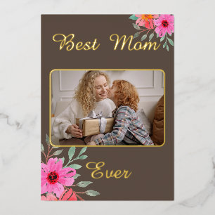 Beste Mama je Foto Fossil Folien Feiertagskarte