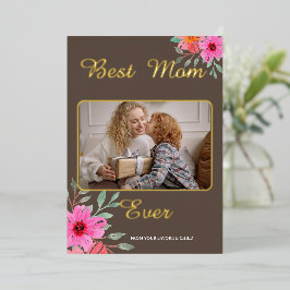 Beste Mama je Foto Fossil Folien Feiertagskarte