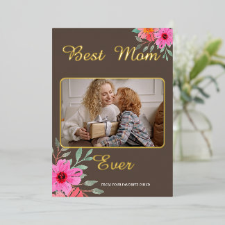 Beste Mama je Foto Fossil Folien Feiertagskarte