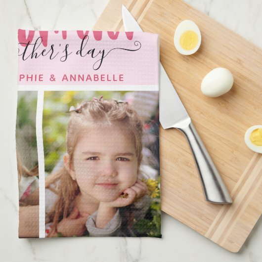 Beste Mama je Foto Muttertag Geschirrtuch (Viertel Falte)