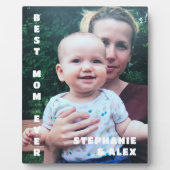 "Beste Mama je Foto Namen Keepake Typografie Fotoplatte (Vorderseite)