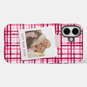 Beste Mama je Foto Niedlich Modernes rosa Muster Case-Mate iPhone Hülle (Rückseite (Horizontal))