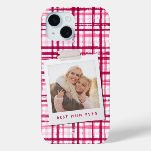 Beste Mama je Foto Niedlich Modernes rosa Muster Case-Mate iPhone Hülle (Rückseite)